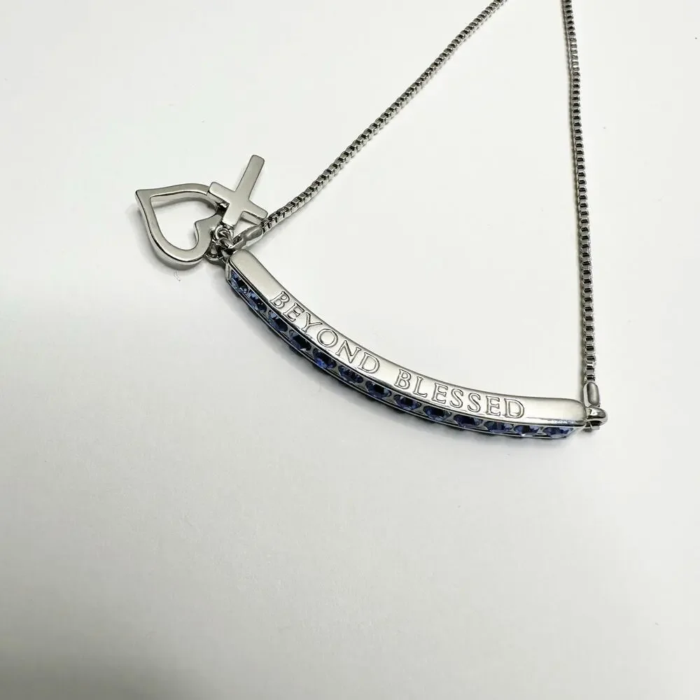 Beyond Bless Swarovski Element Silver Plated Cross Slider Bracelet - Picture 8 of 8